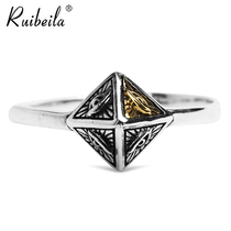 ruibeila925 Silver Religious Pyramid Eye of God Ring European and American Retro Do Old Couple Ring Ring