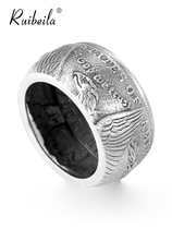 ruibeila925 sterling silver ancient coin ring mens fashion personality finger ring index finger ring Thai silver new fashion trend