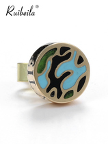 ruibeila vintage fashion camouflage studs 18K gold hip hop trendy earrings personality earrings single Cool