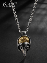 ruibeila original beak doctor pendant necklace men 925 silver European and American hip hop trend punk necklace cool