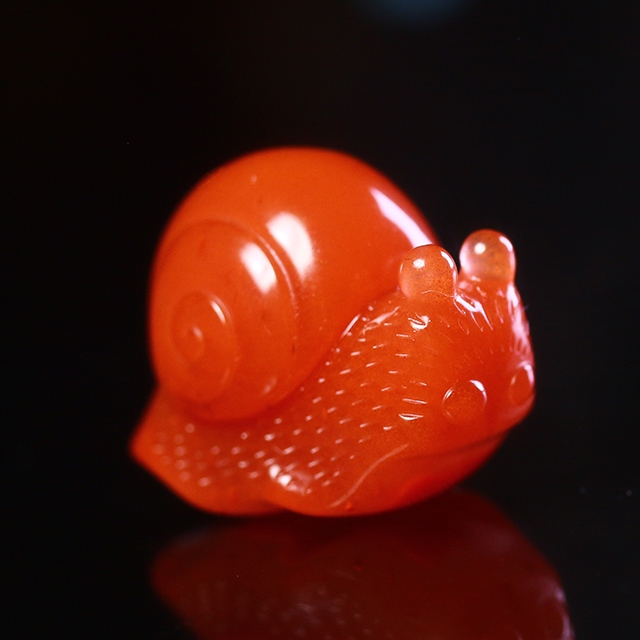 不懈南红玛瑙苏工雕刻蜗牛挂件吊坠男