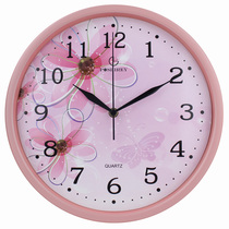 Baoshilai fashion watch personality creative clock Pink flower household living room wall clock silent bedroom quartz clock