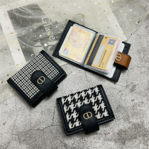 Wallet female 2021 new niche design student grid multi-card card bag one bag short coin wallet wallet