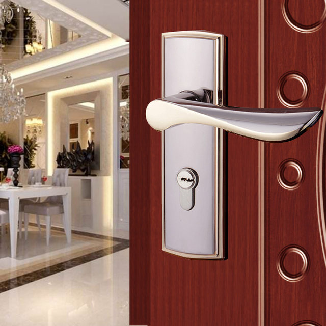 Modern minimalist door lock interior wood door brushed office American bedroom home room door lock door handle hardware lock Modern minimalist door lock interior wood door brushed office American bedroom home room door lock door handle hardware lock