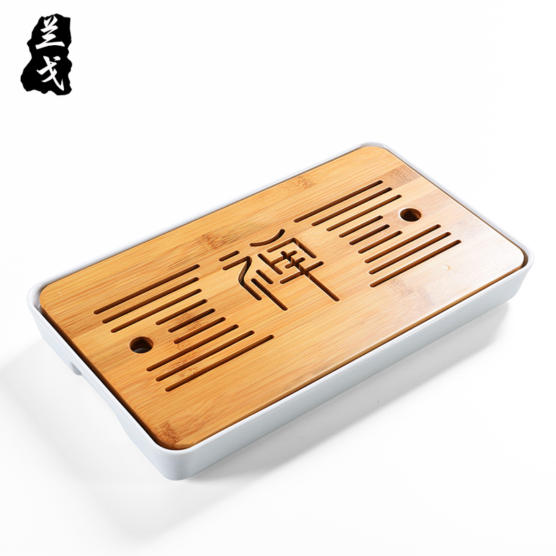 Having bamboo tea tray was kung fu tea set suit household dry plate tea table ceramic tea accessories, small bamboo plate of tea