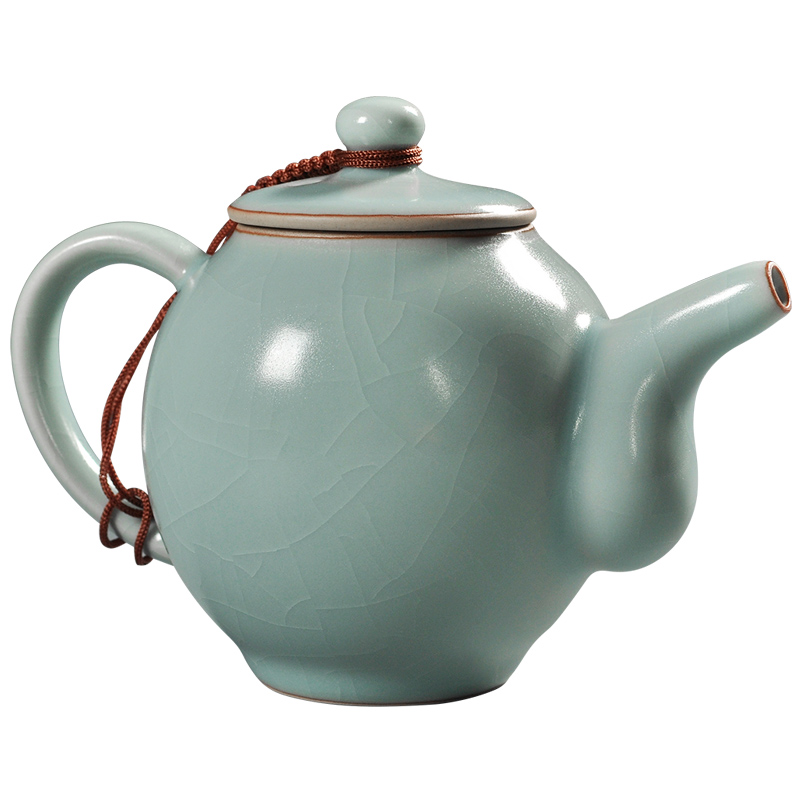Having your up with azure slicing the teapot can raise your porcelain ceramic kung fu tea set household teapot large single pot