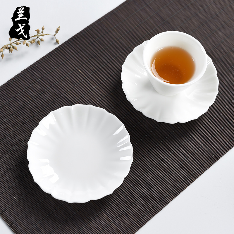 Having white porcelain cup mat the CPU at jade porcelain insulation tea saucer tea accessories base of small glass ceramic cups and saucers