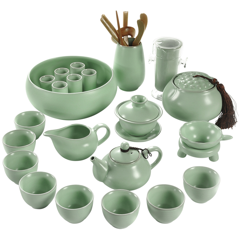 Having your up tea set kung fu tea set open your porcelain pieces of a complete set of ceramic tea tureen teapot tea cups