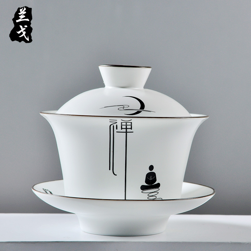 Having white porcelain tureen kung fu tea set suits for large ceramic bowl three home worship the bowl to bowl tea cup