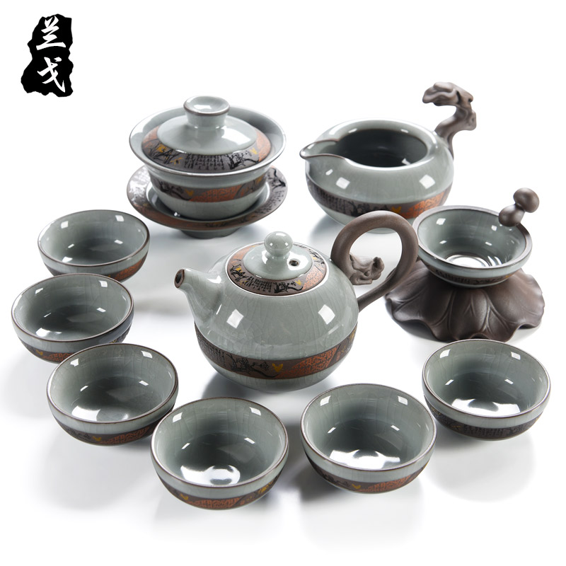 Having your elder brother up up kung fu tea set to open the slice of a complete set of household ceramic cups gift pack your porcelain teapots
