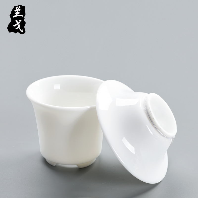 Having dehua white porcelain ceramic) filter filter kung fu tea tea set jade porcelain tea accessories fat white filter