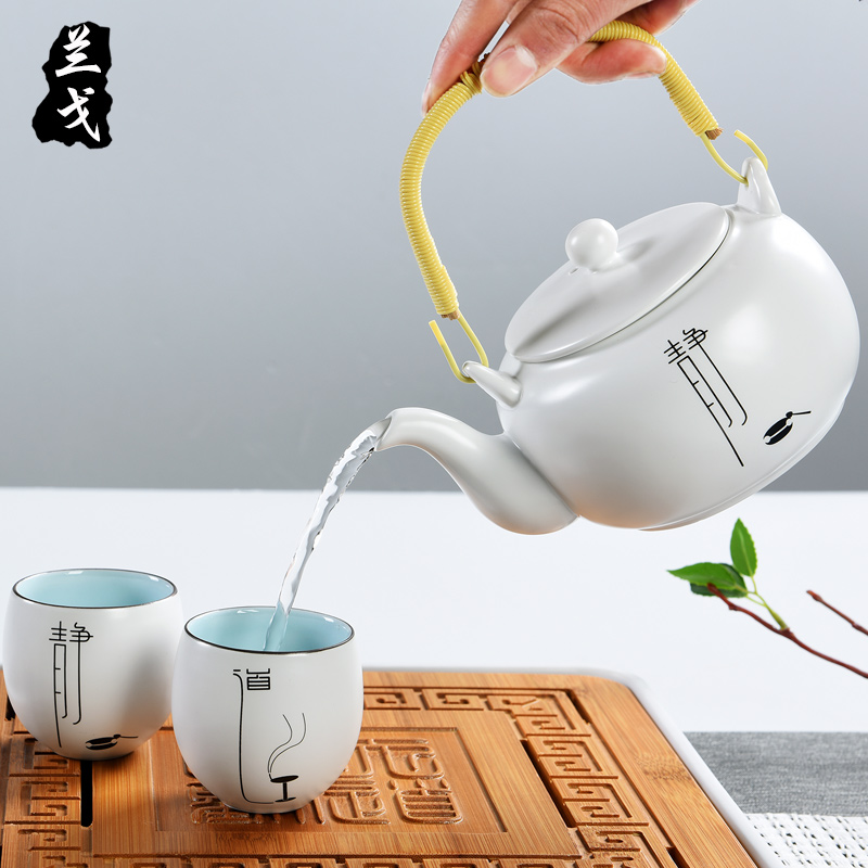 Having up porcelain kung fu tea set suits for large ceramic teapot fat white girder pot office home tea cups