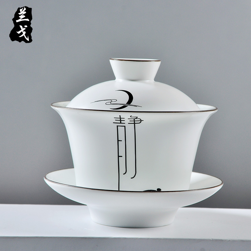 Having white porcelain tureen kung fu tea set suits for large ceramic bowl three home worship the bowl to bowl tea cup