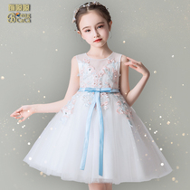 Girl dress special catwalk dress childrens small host wedding dress dress girl foreign summer princess dress