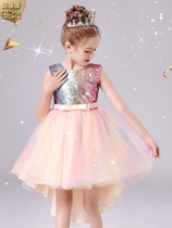 Childrens dress girl dress 2021 summer dress new style childrens skirt puffy summer gauze dress girl princess dress