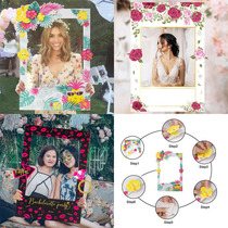 Hawaiian photo frame beach party photo props wedding party birthday decoration Net red handheld KT board photo frame