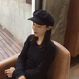 贝雷帽女秋冬季韩版八角帽日系百搭画家帽休闲鸭舌蓓蕾chic报童帽