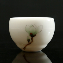 Jiazuan Kiln Li Jiajuan White porcelain master cup Tea cup Tea cup Kung Fu Tea cup Hand-painted Dehua White Porcelain tea cup