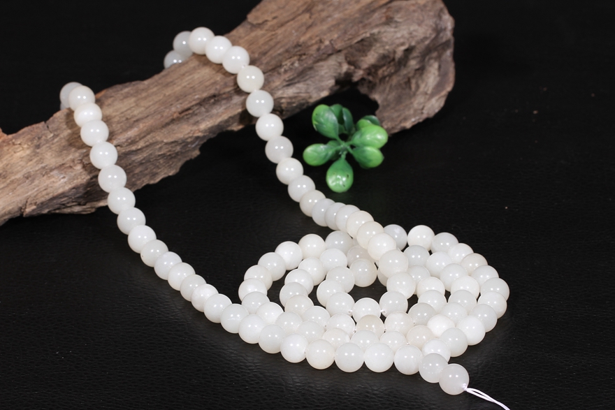 和田玉白玉108颗念珠 285.881克 每颗大小12mm