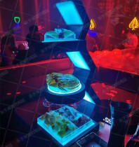 New luxury fruit tray shelf luminous three-layer fruit rack bar high-end fruit platter stainless steel snack tray