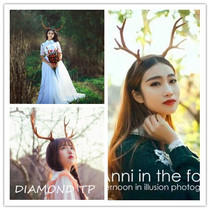 Stage performance headband Mori women's Lin antler headdress studio children's photography props elk photo hair headband