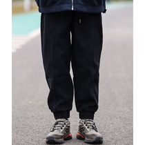 Nobodyknows autumn and winter Japanese vintage tooling plus velvet padded straight tube elastic waist mens and womens loose pants