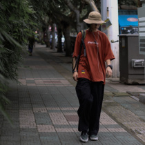 Nobodyknows Japanese Retro Simple Pure Color Double Folk Pitch Straight Mens and Womens Loose Joker Casual Pants