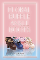 (CODENOIR) Spot 4 ova MSD BJD doll shoes-lace collar short boots