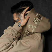 LKSTORE MASTERAPE Tide Brand Personality Embroidery Pullover Hooded Sweat Men and Women Couple Loose Long Sleeve