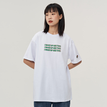 lk store scrap kesven 2021 cotton print work up text short sleeve men and women couples loose tee