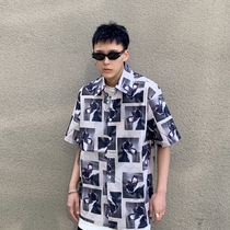 KTDA 2020ss new vintage gray scale camera short sleeve shirt men and women couple summer shirt