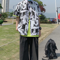 LKSTORE 4uyes retro Marilyn Monroe full print casual short sleeve mens and womens loose shirt clearance