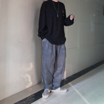 LKSTORE WASSUP2020 autumn casual pants loose straight corduroy pants Joker mens and womens trousers tide