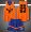 YW969 Двусторонний оранжевый синий (двухсторонний пиджак, одноцветные брюки)