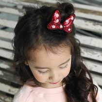 CY Korea imported sequin bow large hairclip girl cute edge clip top clip baby clip