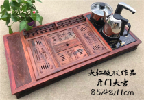 Red Wood Laos Big Red Acid Branches With Cup Rack Large Embedded Drainage Tea Tray Solid Wood Engraved Live Magnetic Furnace