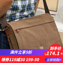 Troop Leisure Single Shoulder Bag Men Canvas Brief Youth Skew Satchel Fashion Mens Bag Retro Postman Bag Crosswalk Tide