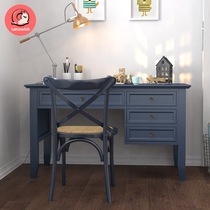 American minimalist children solid wood desk study table teenagers with drawer containing study desk multifunction storage