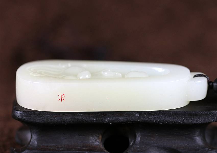 苏工精雕和田玉白玉悟道挂件重52.572克和田