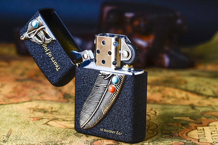 zorro佐罗煤油打火机 黑砂羽毛 男士送礼 diy 个性定制免费刻字