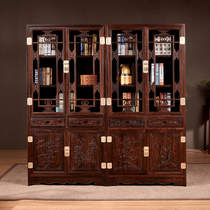 Chinese Red Wood Bookcase Solid Wood Office Log Furniture East African Acid Branches Bogu Shelf Combined Acid Branches Wooden Bookshelves