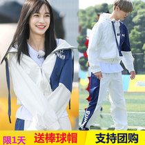 Run brother the same clothes mens and womens casual sports suits womens spring and autumn 2021 new couple sports clothes