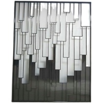 Brushed rose gold stainless steel screen Chinese living room simple entrance lattice hollow carved yellow titanium champagne partition