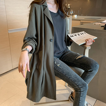 Sandro Moscoloni2022 spring new web red loose Inn wind in long style retro style jacket