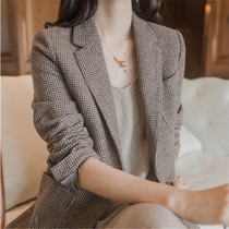 Sandro Moscoloni suit jacket woman 2022 spring autumn new one grain button with long checkered small western suit
