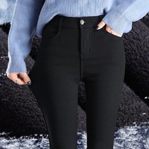 Sandro Mocoloni plus velvet bottom pants woman 2022 new autumn winter high waist display slim magic little black pants