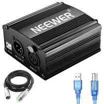 NEEWER USB interface 48V phantom power supply dual capnon audio cable (black) set new