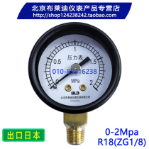 Beijing Brady pressure gauge Y-40 0-2MPa R18 ZG1 8 radial export to Japan