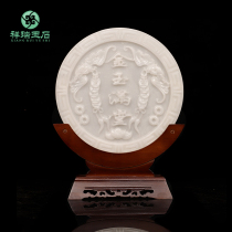Natural jade gold jade full swing piece Living room Xuanguan Wine Cabinet TV Cabinet Adornment Office of Jewelry Crafts