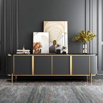 Light extravagant rock plate TV cabinet tea table combination modern minimalist small family living room marble TV enclosure lockers